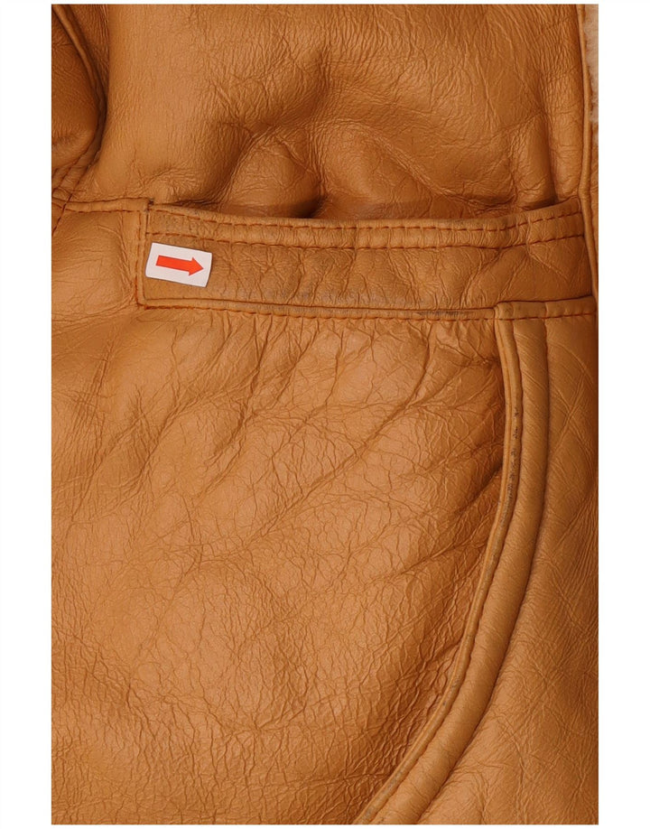 Vintage Mens Shearling Jacket IT 52 XL Brown Shearling