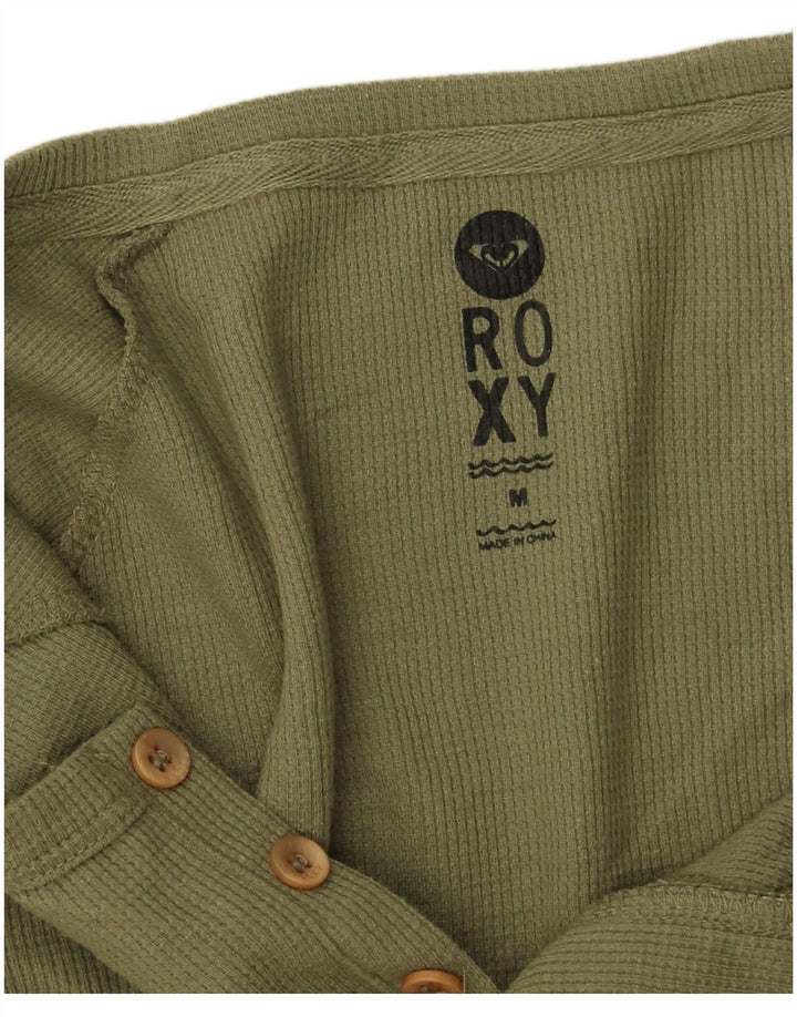 Roxy Womens Top 3/4 Sleeve UK 14 Medium Khaki Polyester