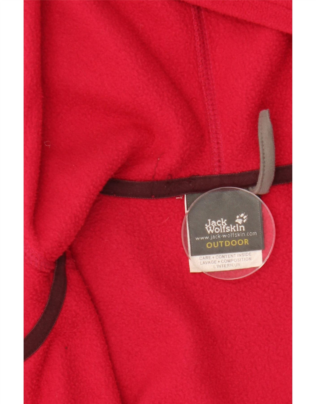 JACK WOLFSKIN Womens Graphic Hooded Fleece Jacket UK 10 Small Red