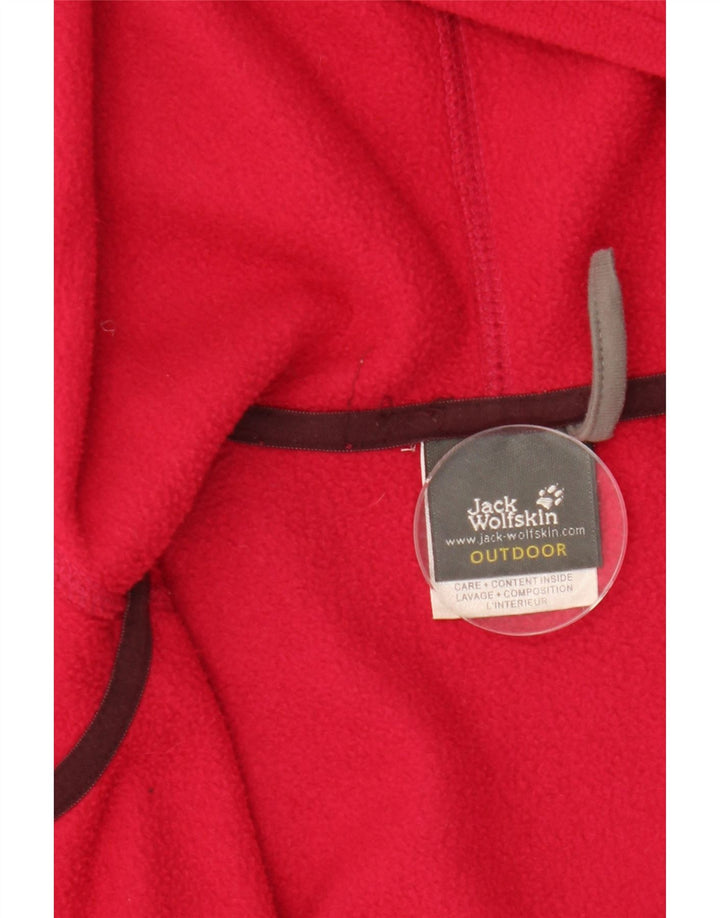 JACK WOLFSKIN Womens Graphic Hooded Fleece Jacket UK 10 Small Red
