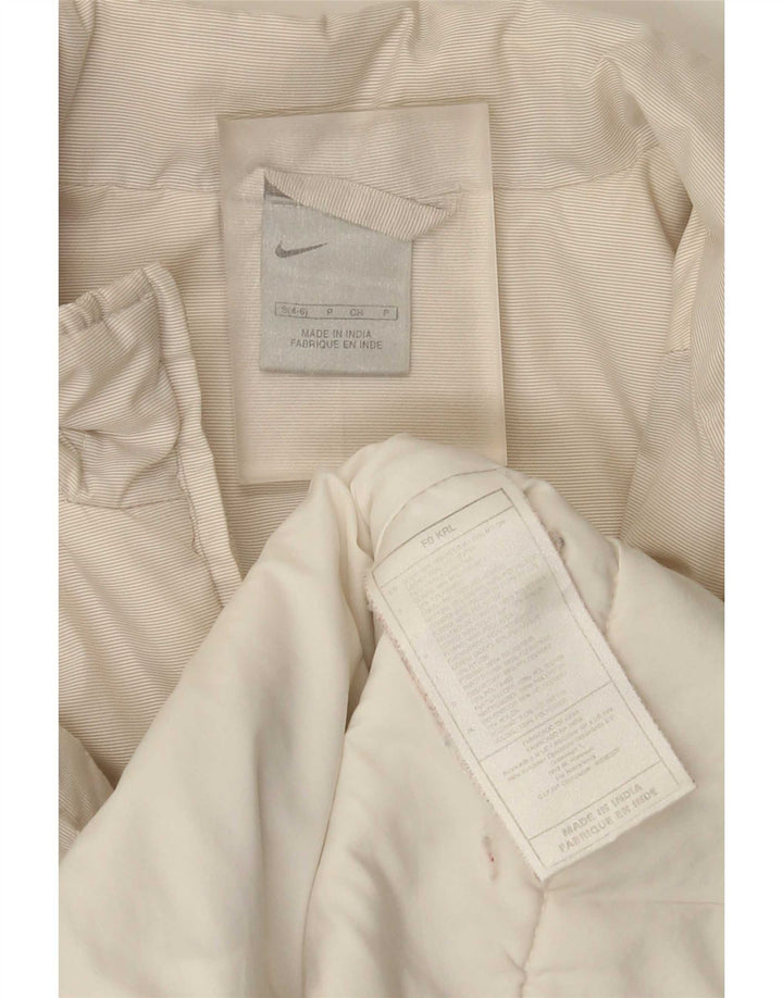 Nike Womens Oversized Padded Jacket US 4/6 Small Beige Polyester