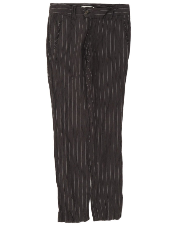 Quiksilver Womens Straight Suit Trousers W25 L31 Grey Pinstripe