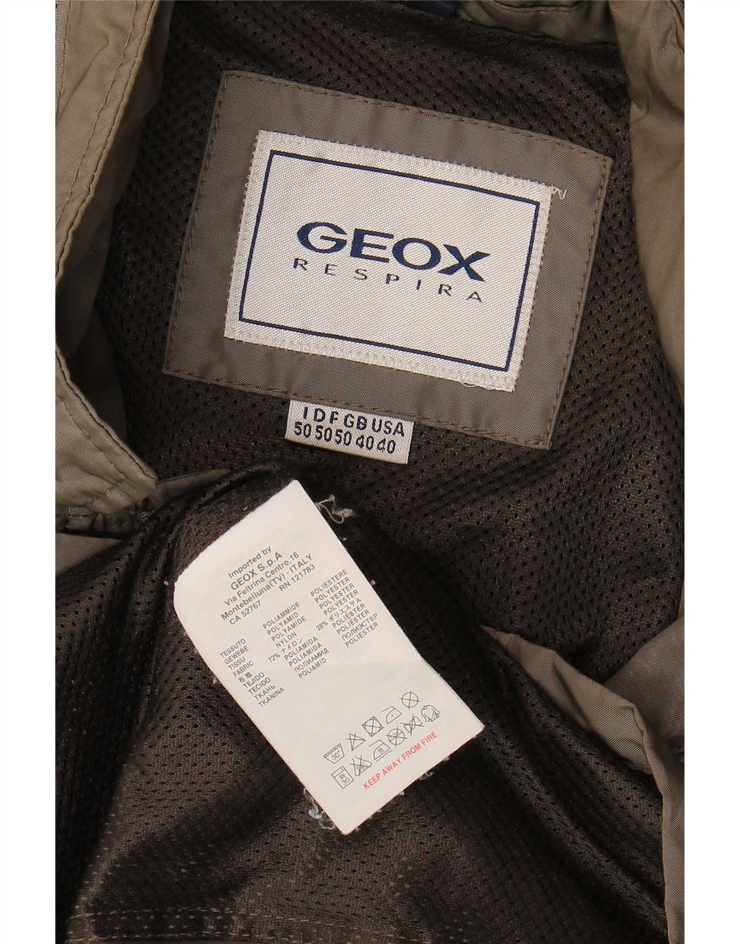Geox Mens Respira Utility Jacket UK 40 Large Khaki Polyester