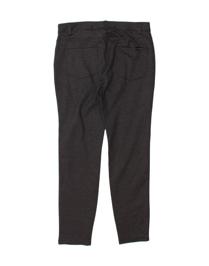 DKNY Womens Slim Casual Trousers Medium W30 L29 Grey Houndstooth Polyester Vintage Dkny and Second-Hand Dkny from Messina Hembry 