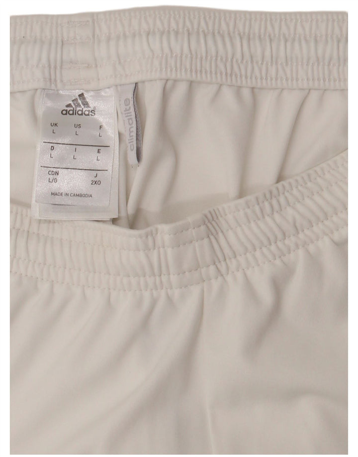 ADIDAS Mens Climalite Sport Shorts Large  White Polyester