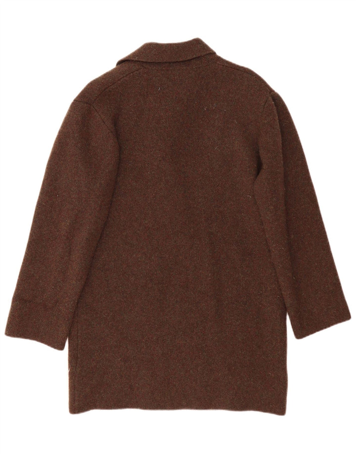 Zara Womens Oversized Overcoat UK 10 Small Khaki Wool