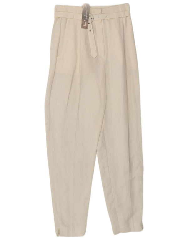 Vera Mont Womens High Waist Casual Trousers UK 12 Medium W28 L30 White
