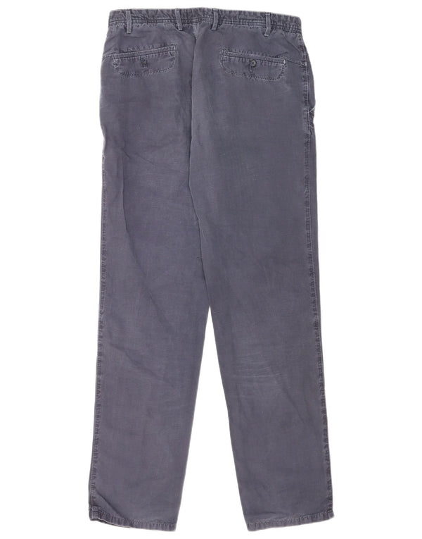 Massimo Dutti Mens Straight Chino Trousers EU 44 Large W32 L34 Navy Blue