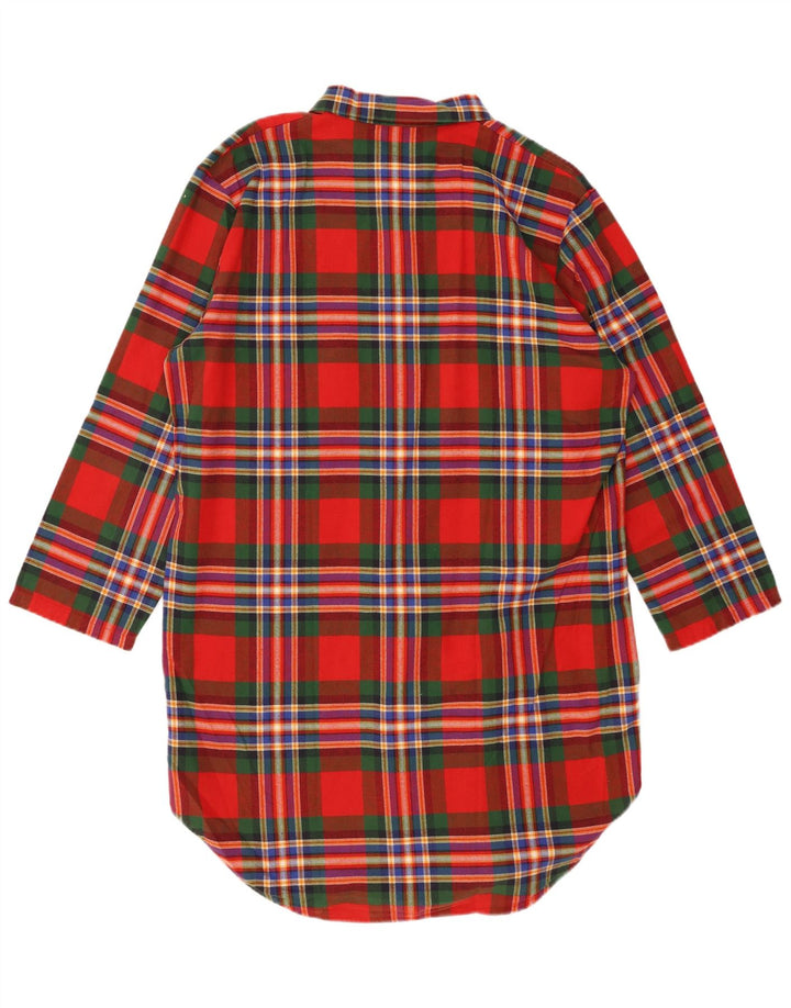VINTAGE Womens Oversized Graphic Shirt Dress UK 14 Medium Red Check