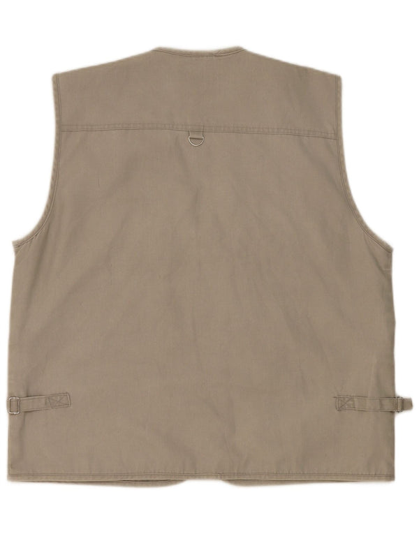 Vintage Mens Utility Gilet UK 38 Medium Grey Cotton