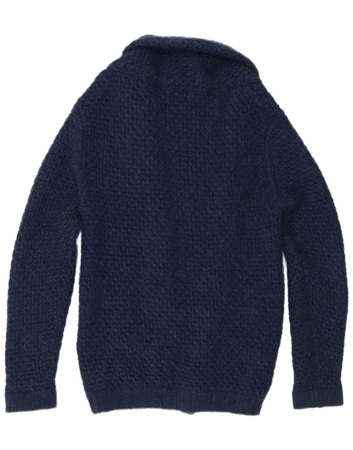 Zara Mens Cardigan Sweater Medium Navy Blue