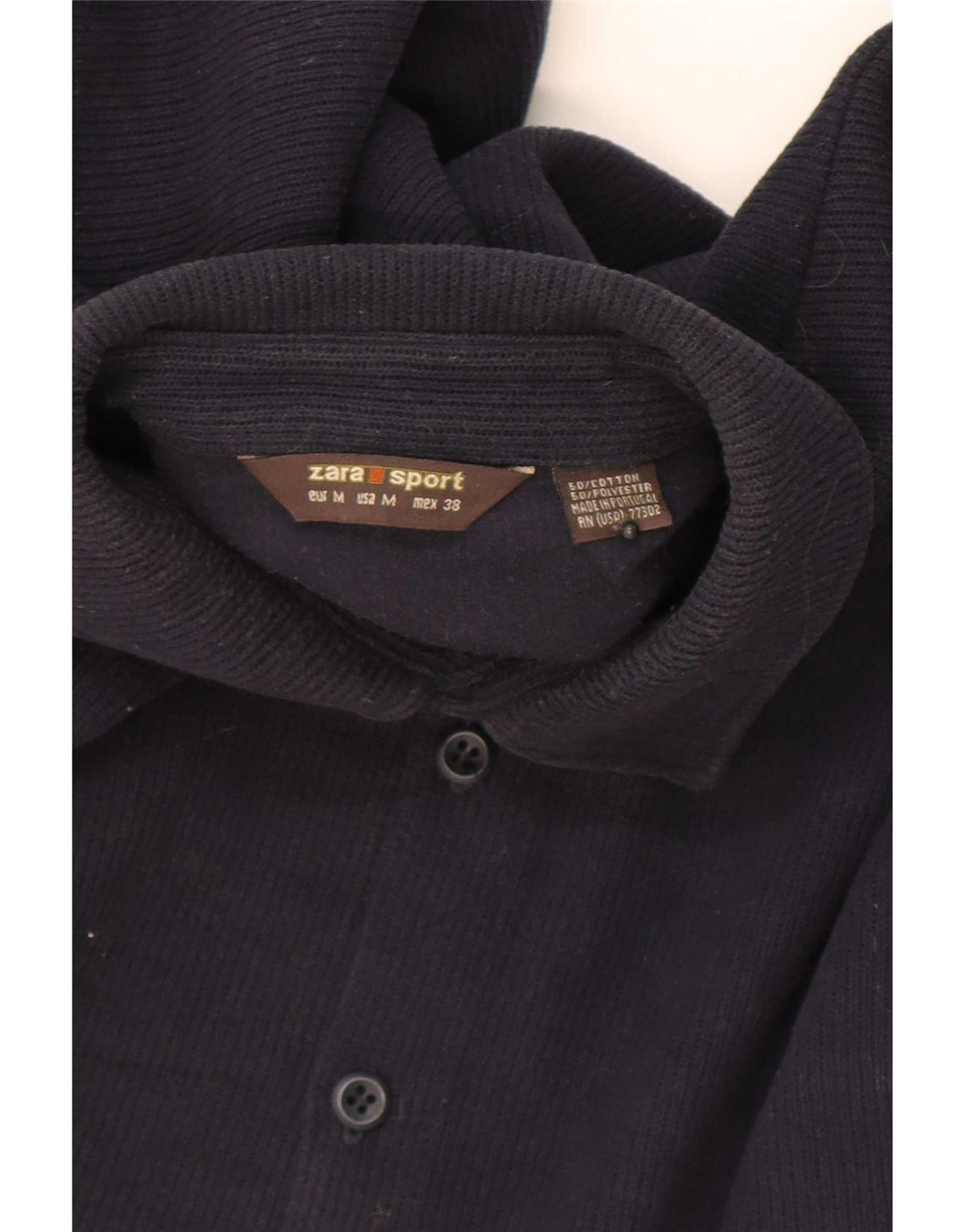 Zara Mens Overshirt Shirt Medium Navy Blue Cotton