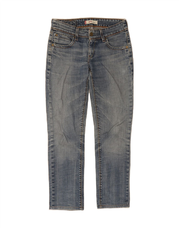 LEVI'S Womens 571 Slim Jeans W29 L27 Blue Cotton Vintage Levi's and Second-Hand Levi's from Messina Hembry 