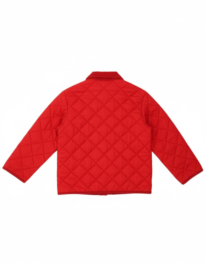 BENETTON Boys Quilted Jacket 5-6 Years Red Polyamide