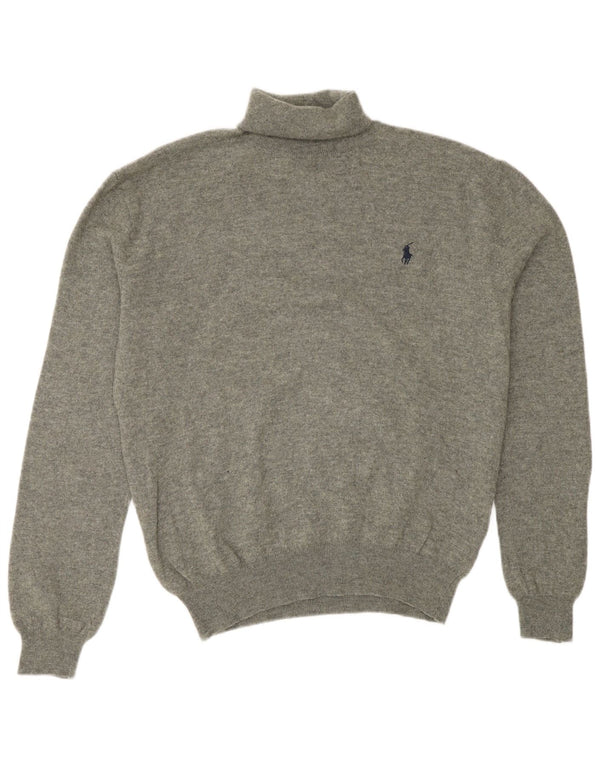 Polo Ralph Lauren Mens Roll Neck Jumper Sweater Medium Grey Wool