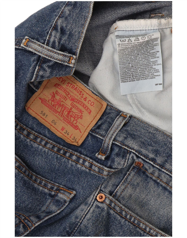 Levi's Mens 581 Straight Jeans W34 L34 Blue Cotton