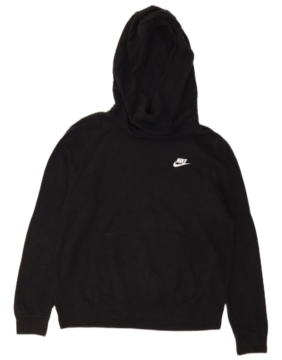 NIKE Womens Hoodie Jumper UK 14 Medium Black Cotton