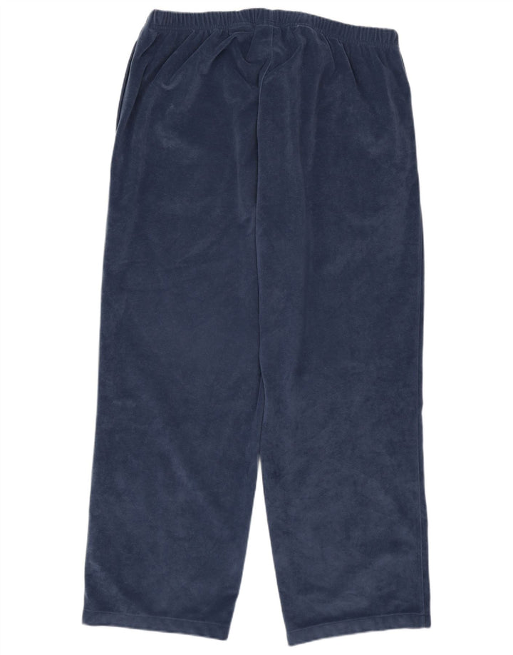 Diadora Mens Velour Tracksuit Trousers Large  Navy Blue Polyester