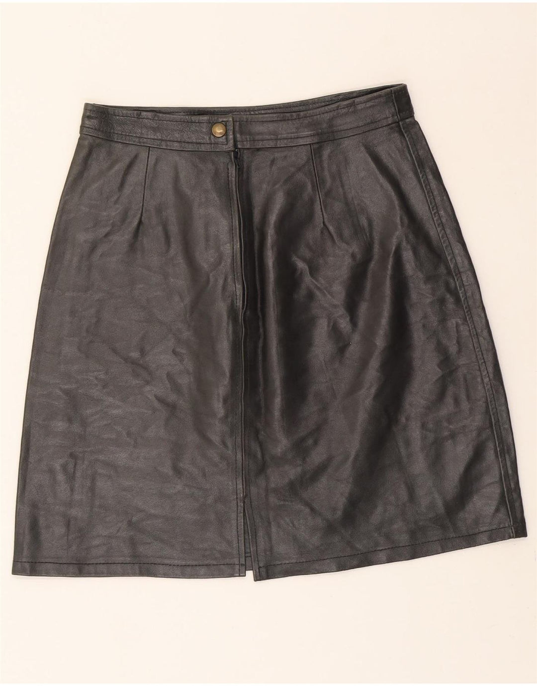 VINTAGE Womens Mini Leather Skirt IT 44 Medium W28  Green Leather Vintage Vintage and Second-Hand Vintage from Messina Hembry 