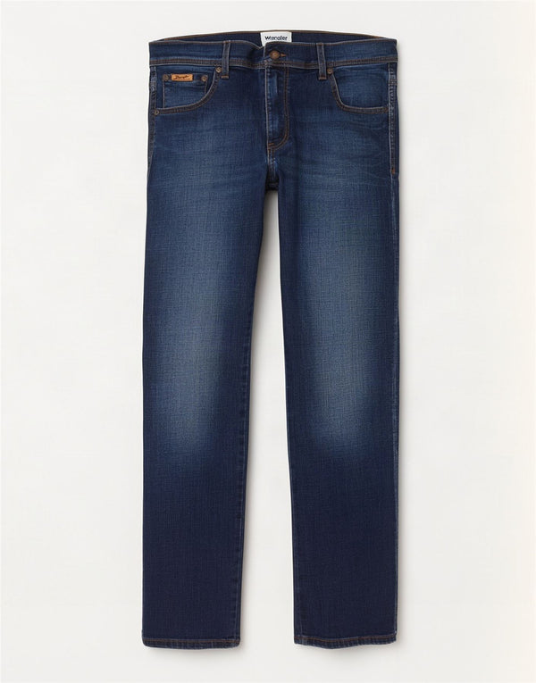 Wrangler Mens Texas Straight Jeans W34 L32 Navy Blue Cotton