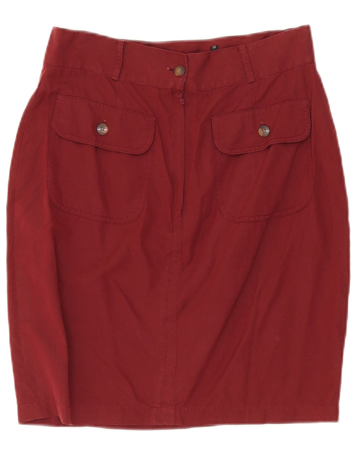 SUPERIOR Womens Pencil Skirt IT 44 Medium W27 Burgundy Cotton