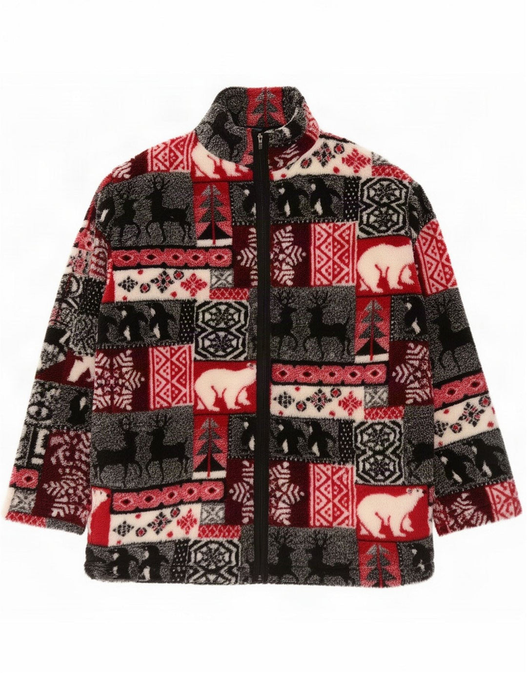 Dash Womens Oversized Fleece Jacket UK 16 Large Multicoloured Patchwork