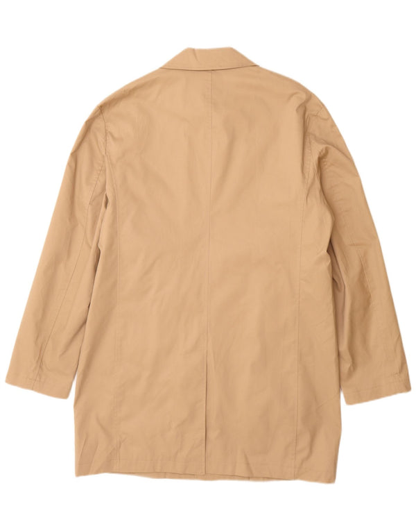 John Lewis Mens Overcoat UK 40 Large Beige Cotton