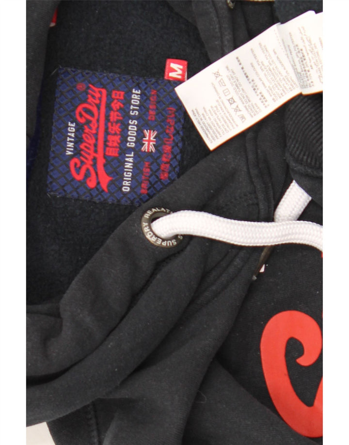 Superdry Mens Graphic Hoodie Jumper Medium Black Cotton