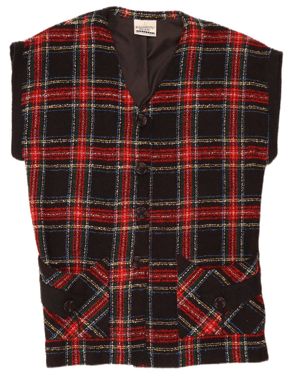 VINTAGE Womens Oversized 4 Button Blazer Jacket UK 10 Small Red Plaid