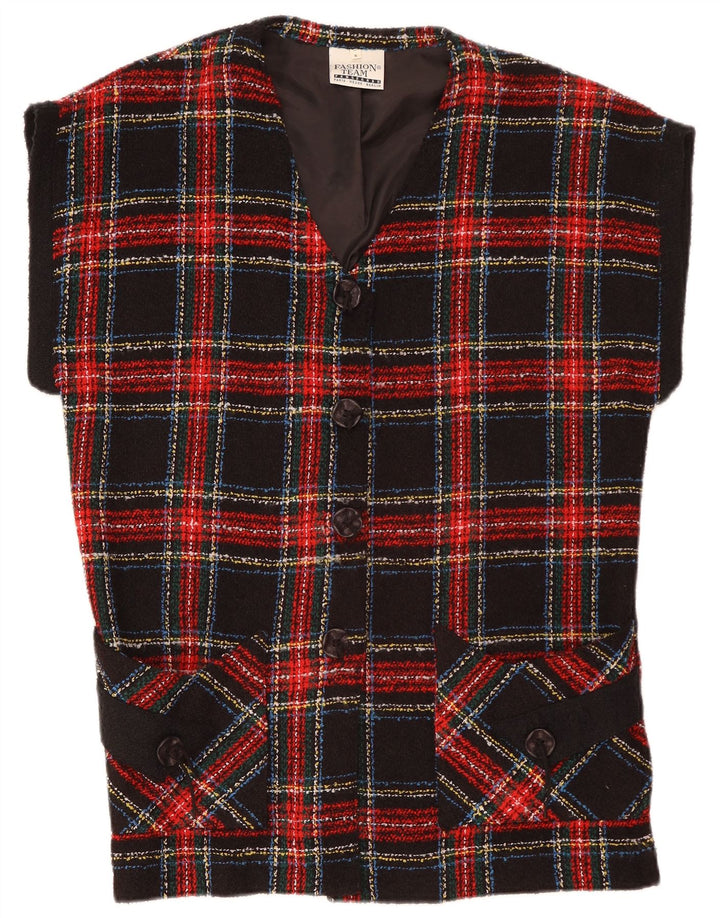 VINTAGE Womens Oversized 4 Button Blazer Jacket UK 10 Small Red Plaid