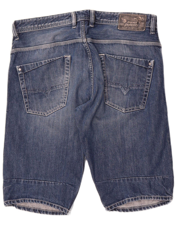 Diesel Mens Distressed Denim Shorts W33 Medium Blue Cotton