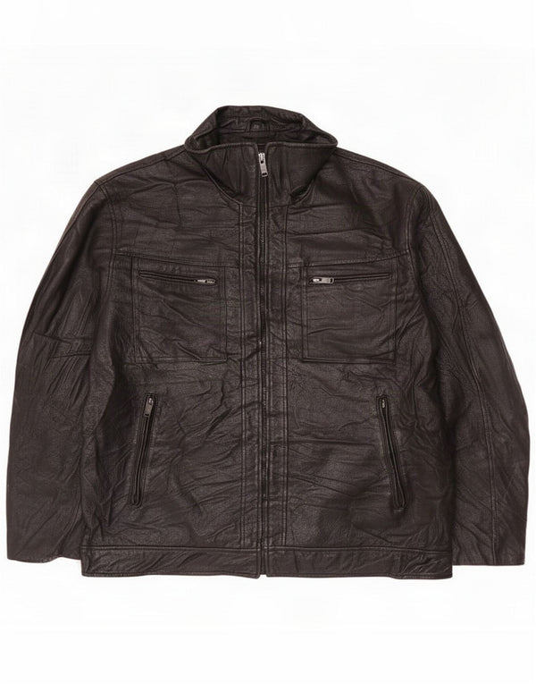 Canda Mens Leather Jacket UK 44 2XL Black