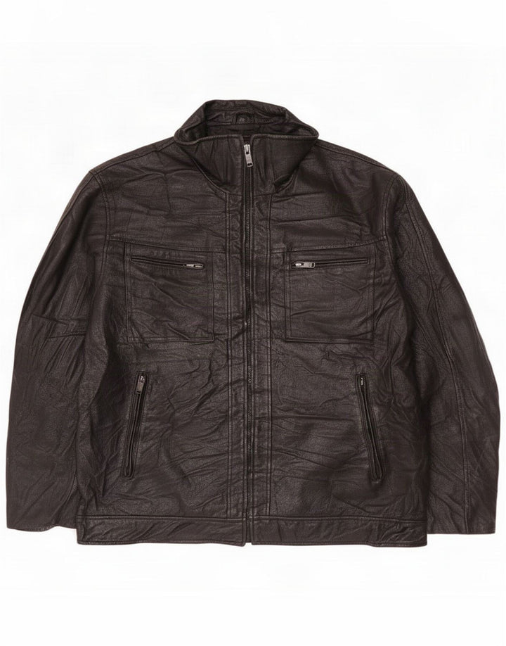 Canda Mens Leather Jacket UK 44 2XL Black