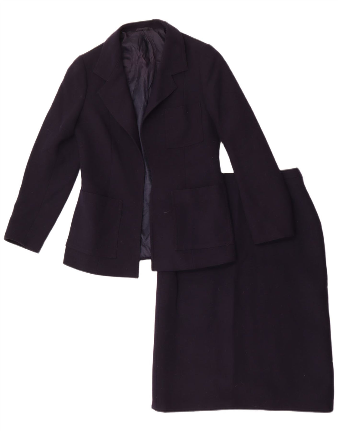 Max Mara Womens 2 Piece Skirt Set IT 44 Medium W26  Navy Blue