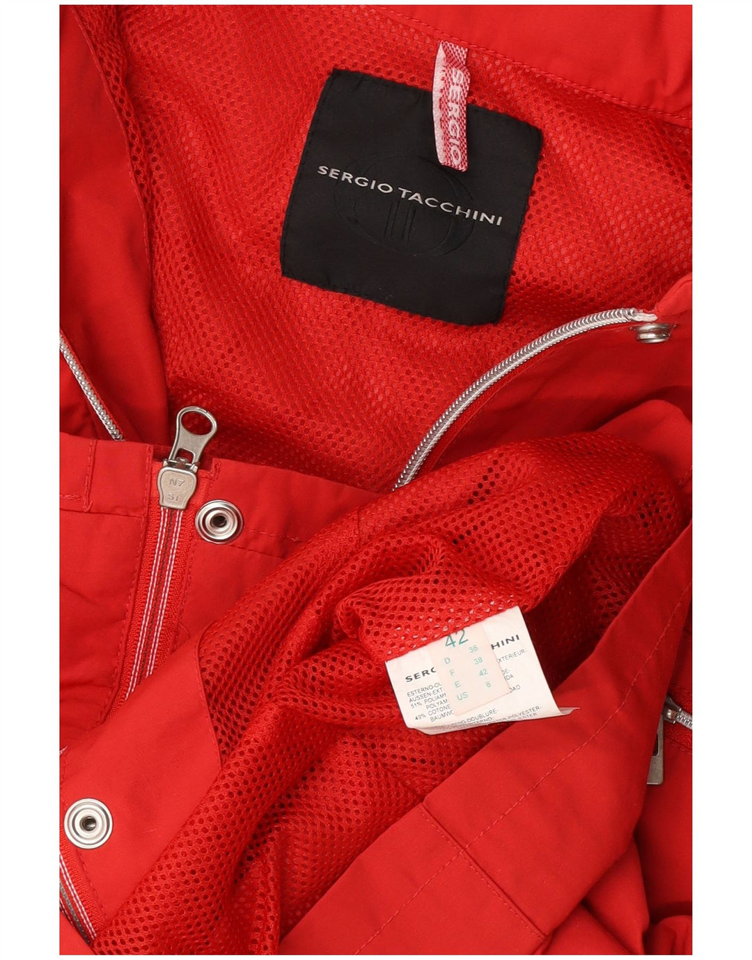 Sergio Tacchini Womens Utility Jacket IT 42 Medium Red Polyamide