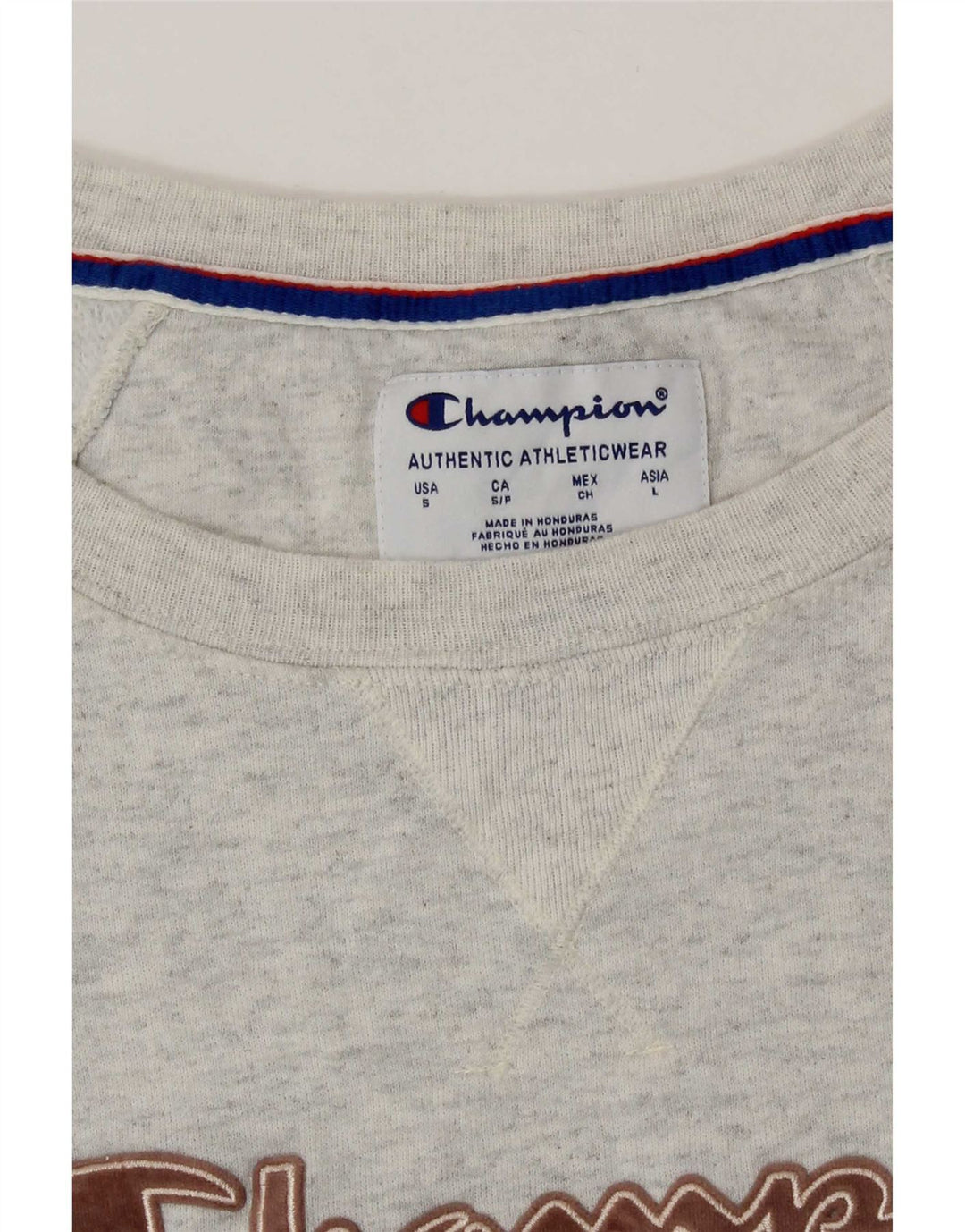 Champion Womens Graphic Oversized Sweatshirt Jumper UK 10 Small Grey