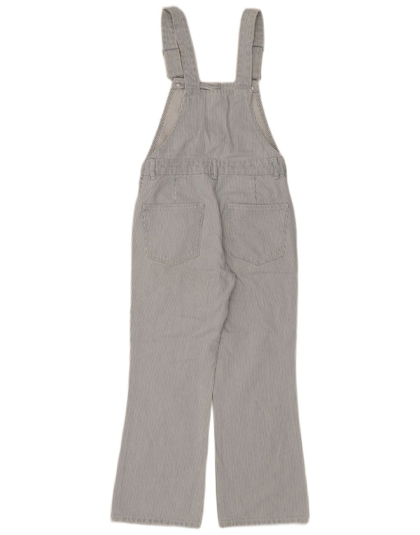 Zara Womens Dungarees Trousers XS W28 L26 Blue Pinstripe Cotton