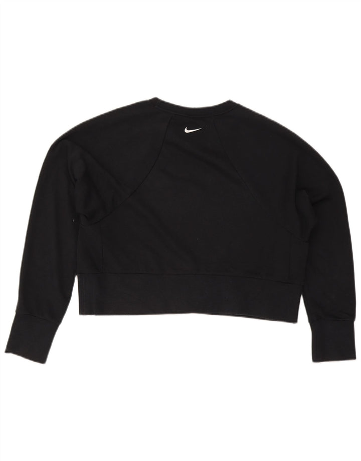 Nike Womens Crop Graphic Oversized Sweatshirt Jumper UK 10 Small Black