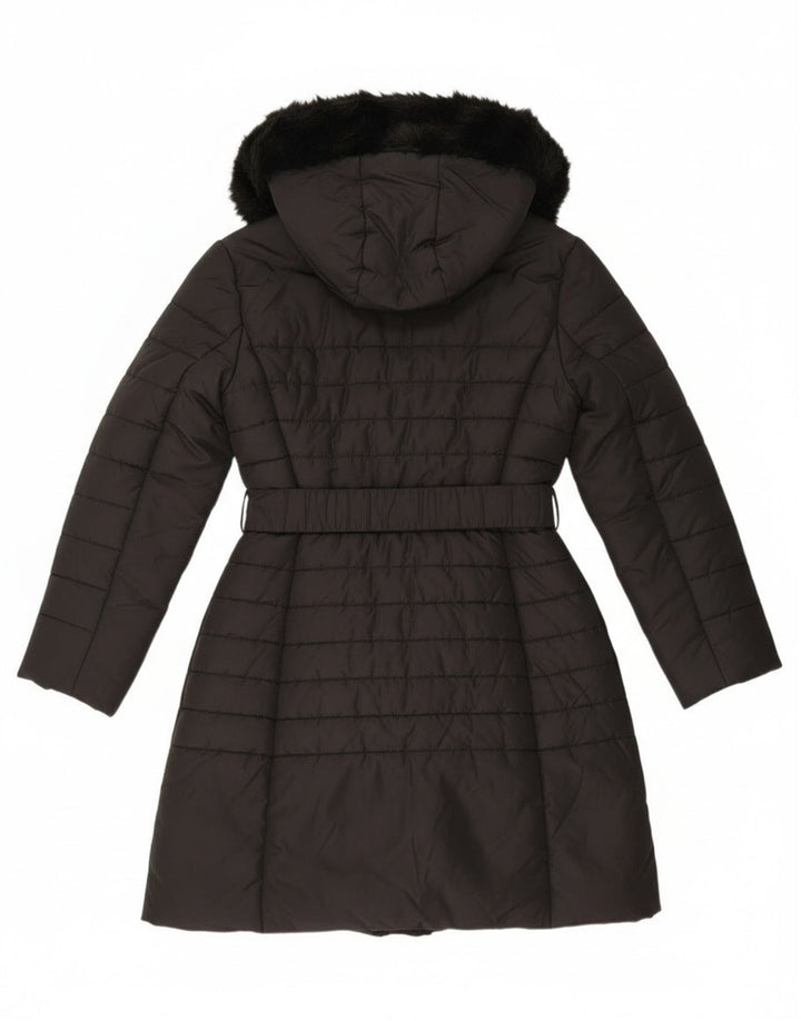 French Connection Womens Hooded Padded Coat UK 12 Medium Black Polyester