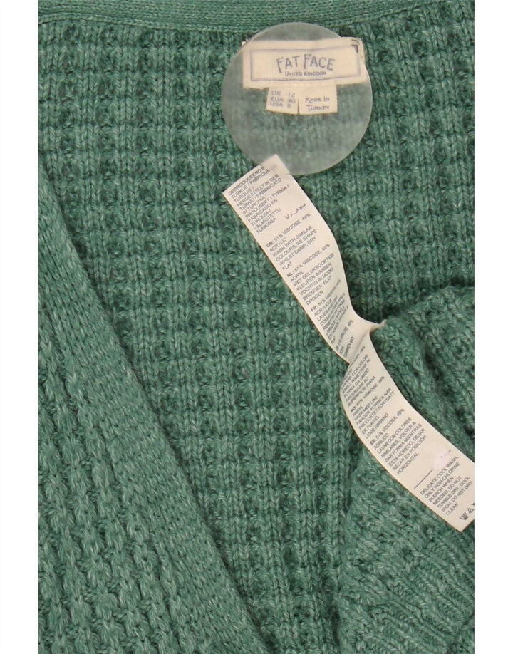 Fat Face Womens Oversized Crop Open Cardigan Sweater UK 12 Medium Green