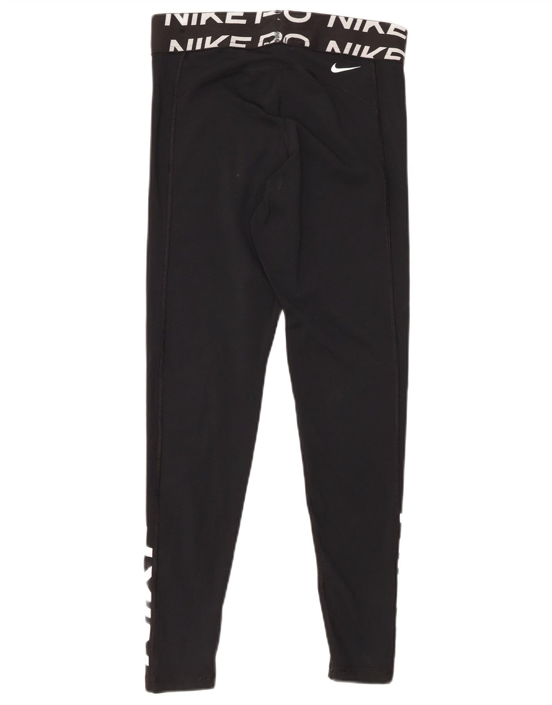 NIKE Womens Dri Fit Graphic Leggings UK 12 Medium  Black Polyester