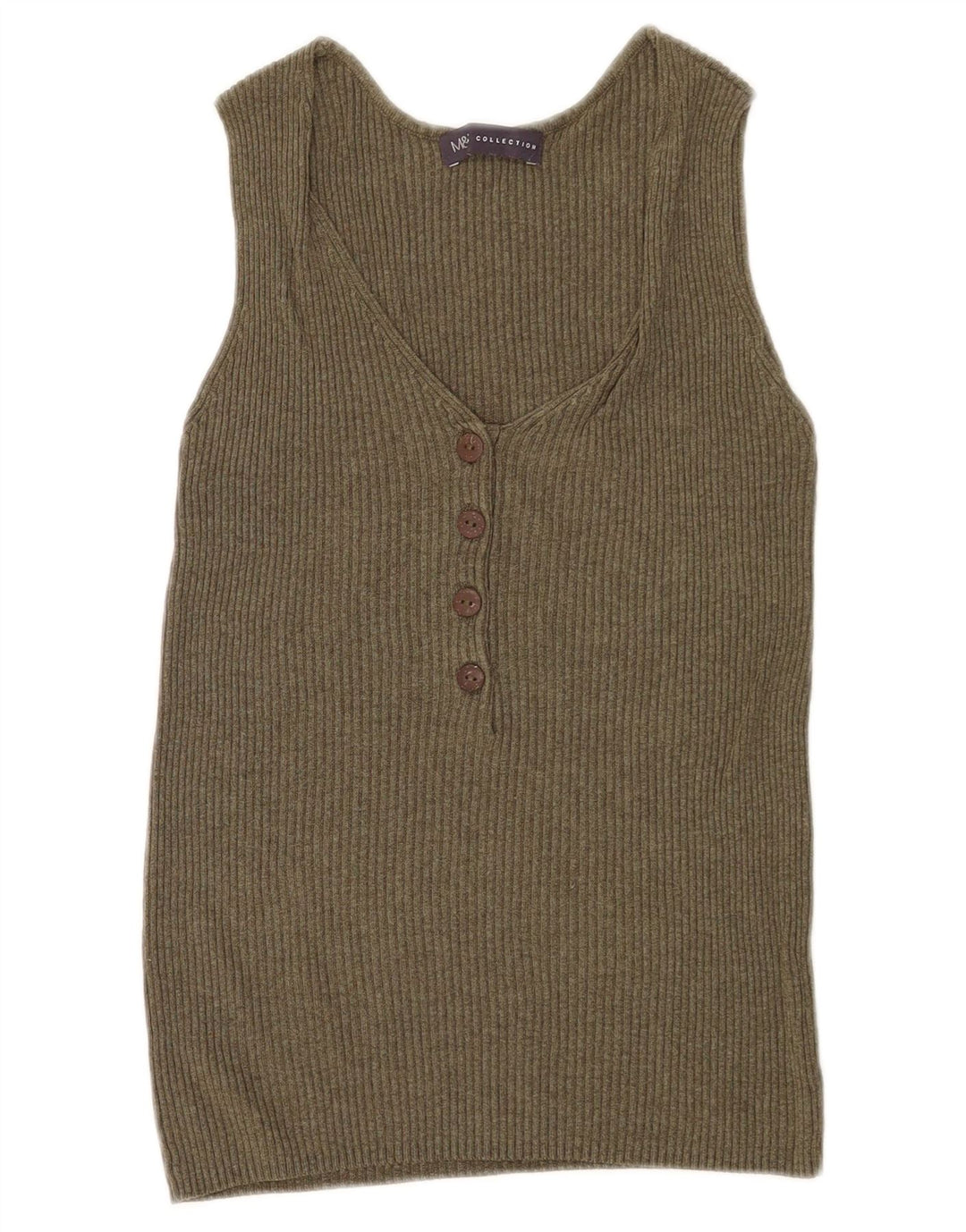 Marks & Spencer Womens Vest Top UK 8 Small Khaki