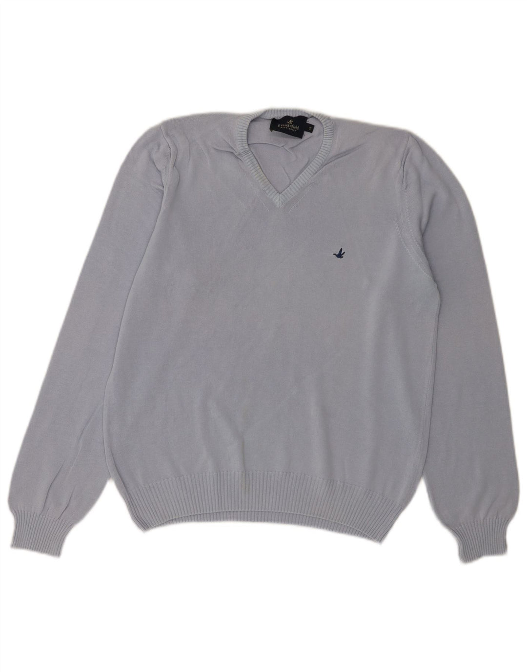 Brooksfield Womens V-Neck Jumper Sweater IT 48 XL Blue Cotton