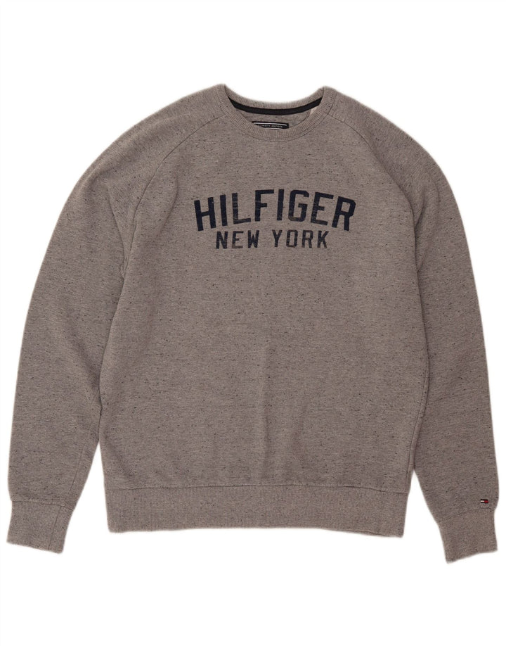 TOMMY HILFIGER Womens Vintage Fit Sweatshirt Jumper UK 16 Large Grey