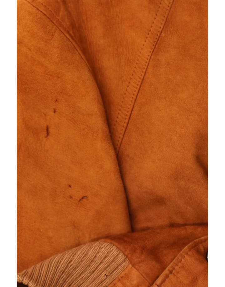 Vintage Mens Suede Bomber Jacket UK 40 Large Beige