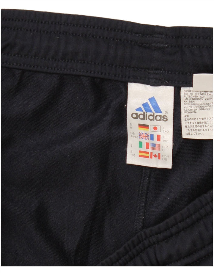 ADIDAS Mens Tracksuit Trousers UK 44/46 Large Navy Blue Polyester