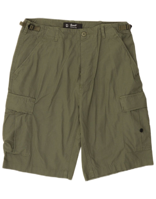 BRANDIT Mens Cargo Shorts Medium W32 Khaki Cotton