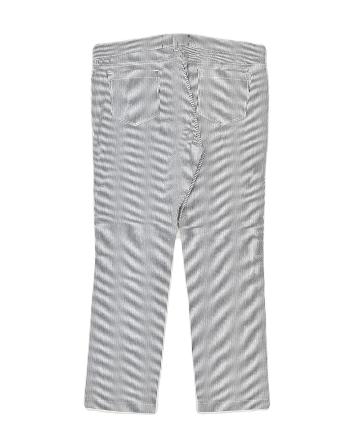 MOSCHINO Womens Oversized Casual Trousers W34 L28 Grey Striped Cotton | Vintage | Thrift | Second-Hand | Used Clothing | Messina Hembry 