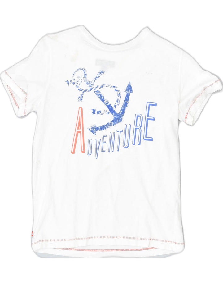 MASSIMO DUTTI Girls Loose Fit Graphic T-Shirt Top 7-8 Years White Cotton | Vintage | Thrift | Second-Hand | Used Clothing | Messina Hembry 