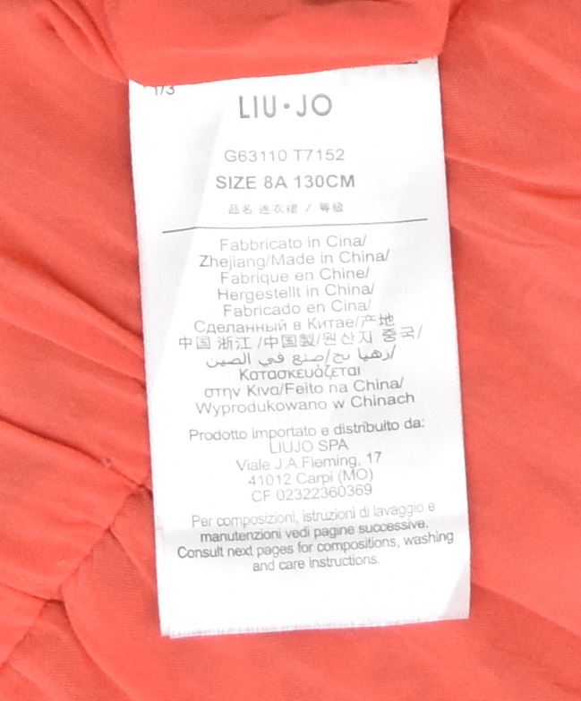 LIU JO Girls Peplum Tunic Top 7-8 Years Red Geometric Viscose | Vintage | Thrift | Second-Hand | Used Clothing | Messina Hembry 